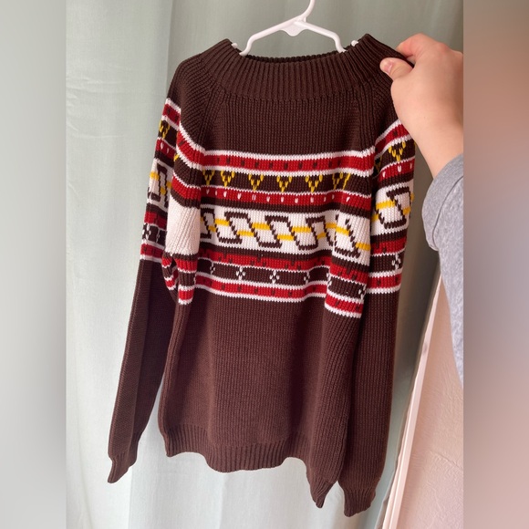 jcpenney Other - Vintage JC PENNYS 1980s Knit Mock Neck Sweater brown boys large